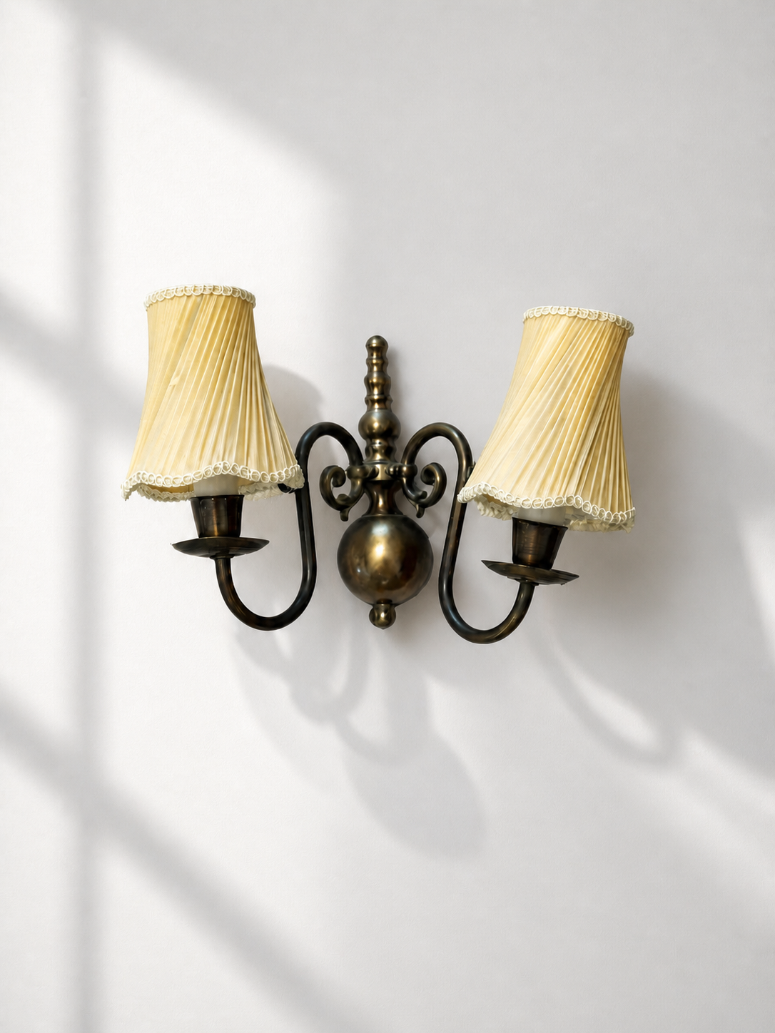 Vintage Danish lighting - Traditional Brass Wall Sconce