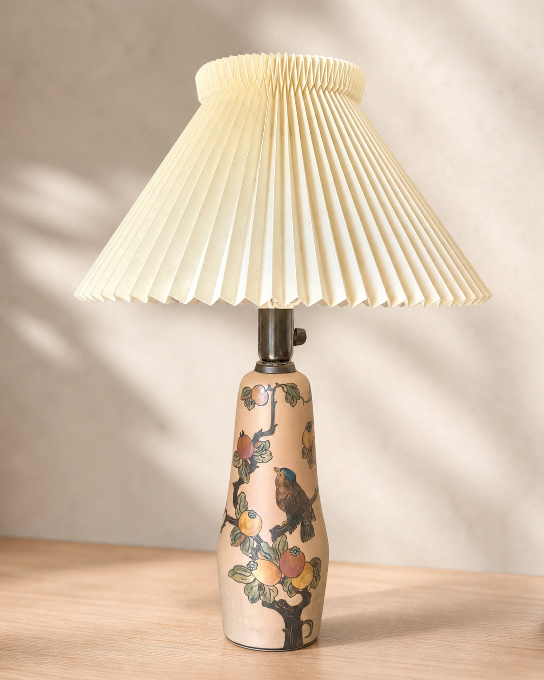 Vintage Danish lighting - Ceramic L. Hjorth Table Lamp with Le-klint Shade