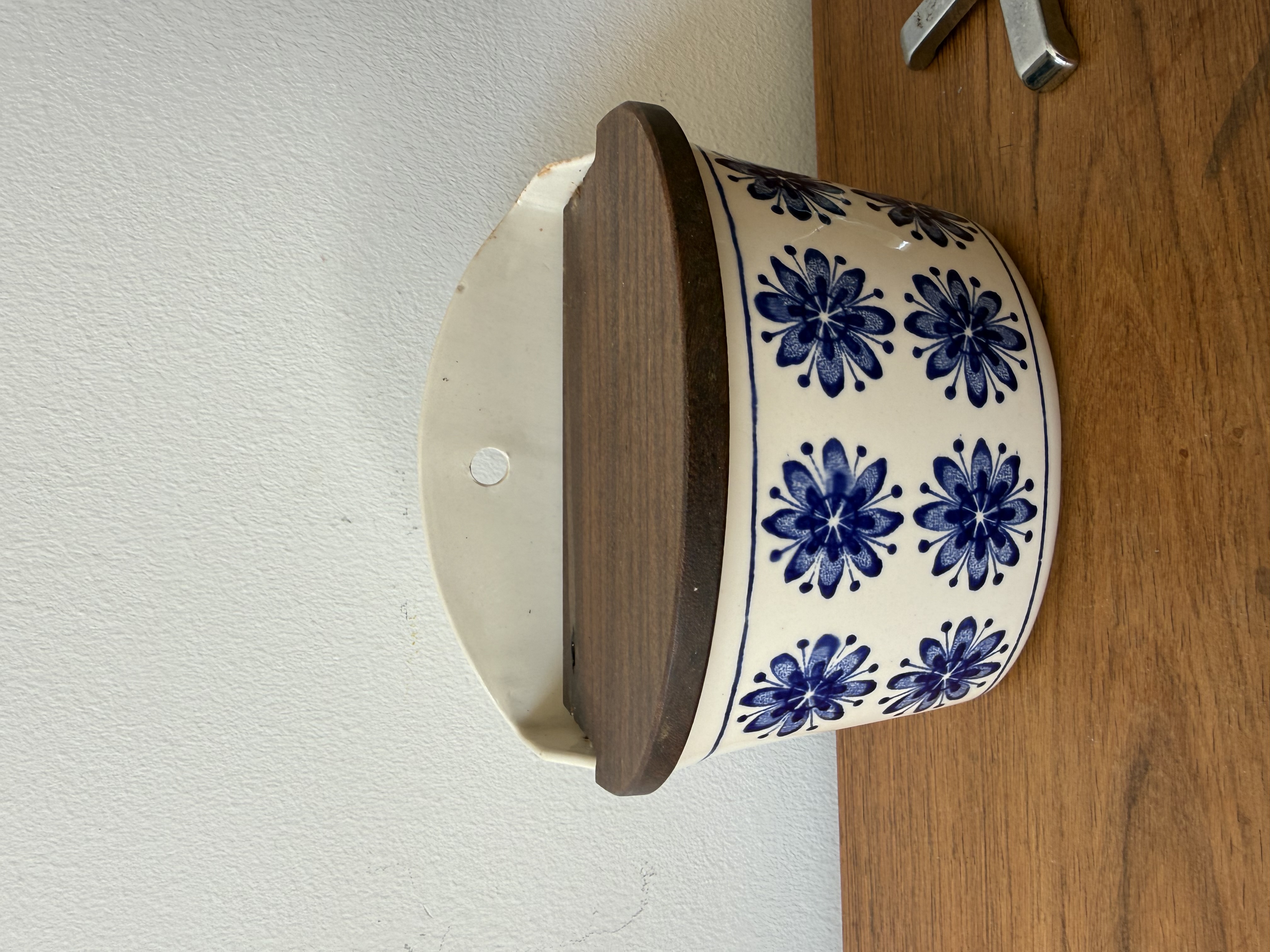 Mid century Scandinavian kitchenware - Egersund Ceramic Salt Box