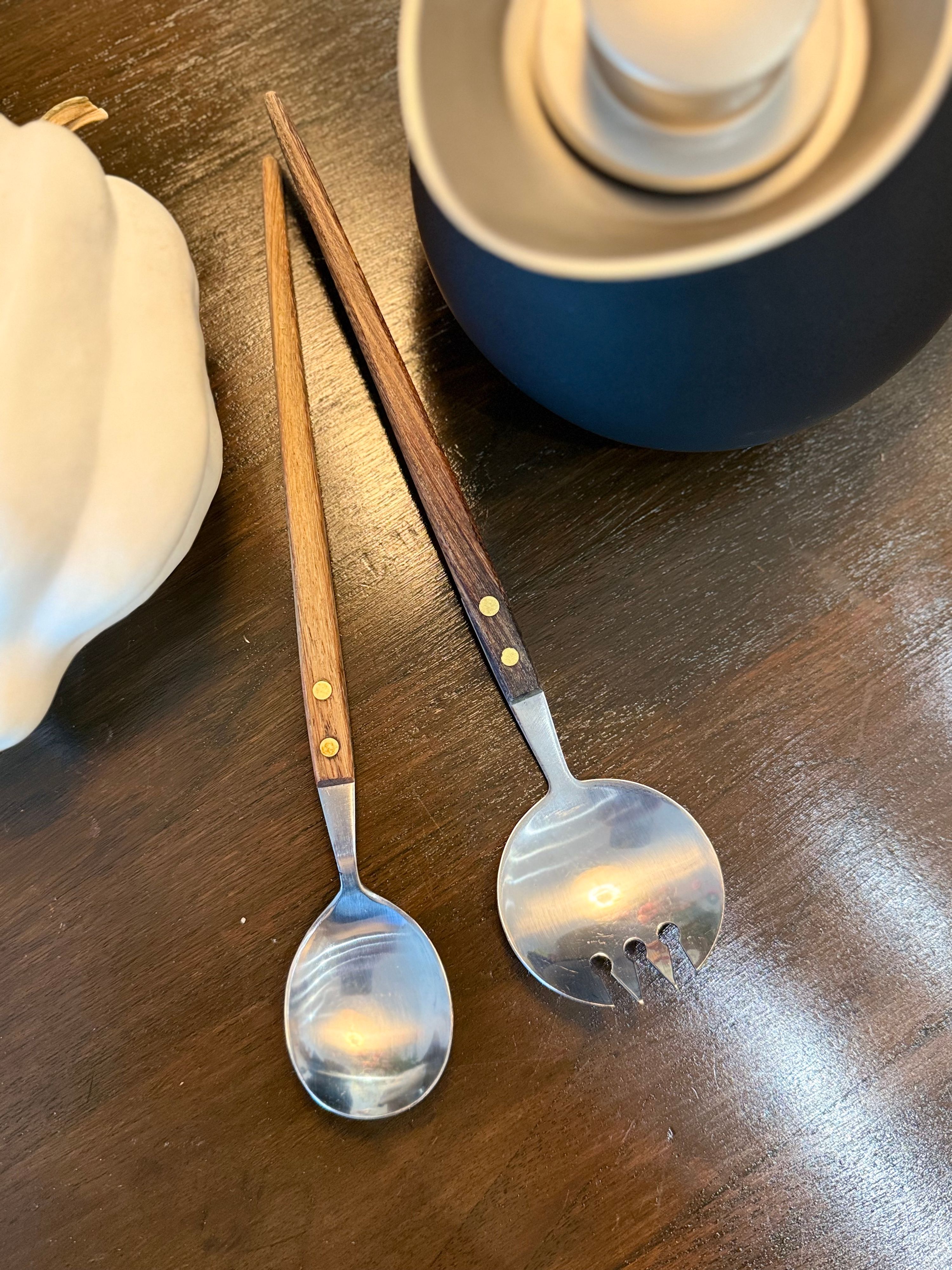 וינטג׳ ורטרו בדנמרק — כף הגשה מעץ טיק. Kitchenware, יד שניה מקופנהגן | דייניש | Field Notes & Finds