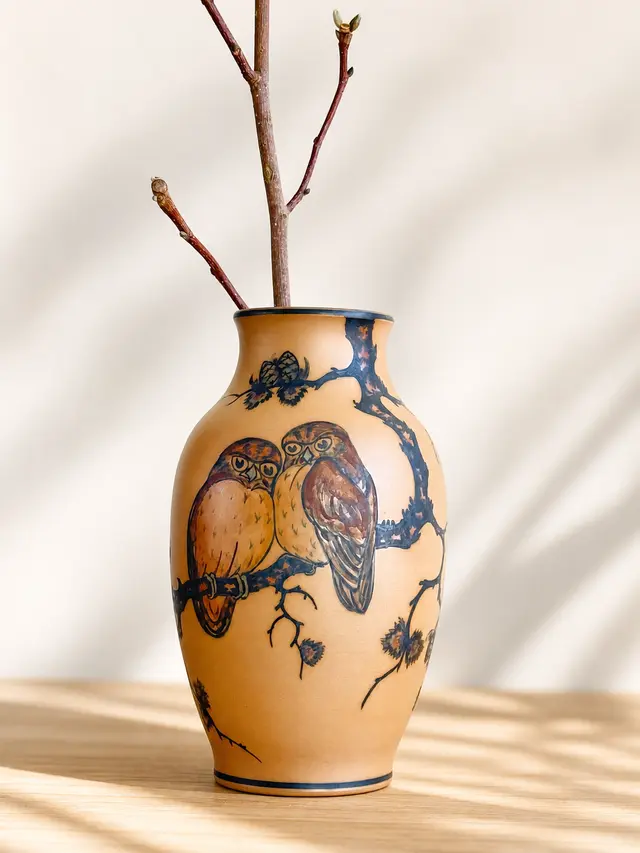 וינטג׳ ורטרו בדנמרק — אגרטל חרסינה ל. יורט. Vase, יד שניה מקופנהגן | דייניש | Field Notes & Finds