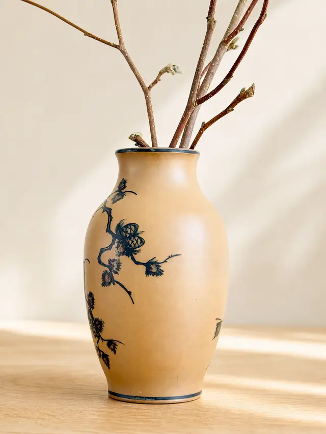 וינטג׳ ורטרו בדנמרק — אגרטל חרסינה ל. יורט. Vase, יד שניה מקופנהגן | דייניש | Field Notes & Finds