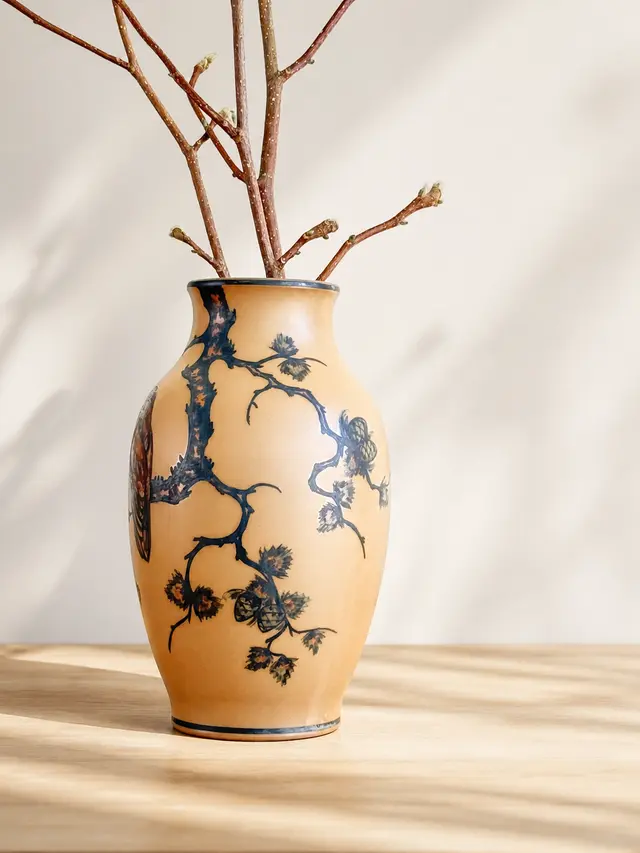 וינטג׳ ורטרו בדנמרק — אגרטל חרסינה ל. יורט. Vase, יד שניה מקופנהגן | דייניש | Field Notes & Finds