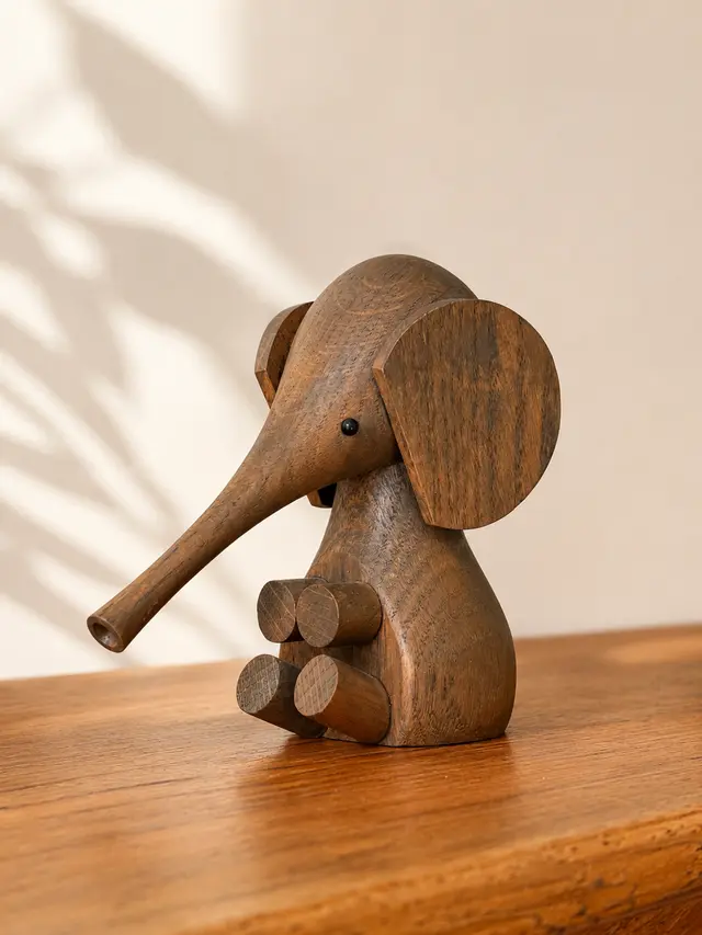וינטג׳ ורטרו בדנמרק — פיל עץ של לוסי קאאס. Figurine, יד שניה מקופנהגן | דייניש | Field Notes & Finds
