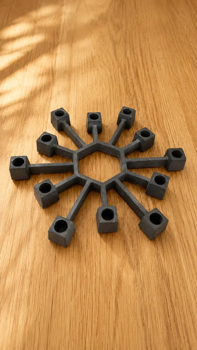 וינטג׳ ורטרו בדנמרק — פמוט ברזל דני. Candle Holder, יד שניה מקופנהגן | דייניש | Field Notes & Finds