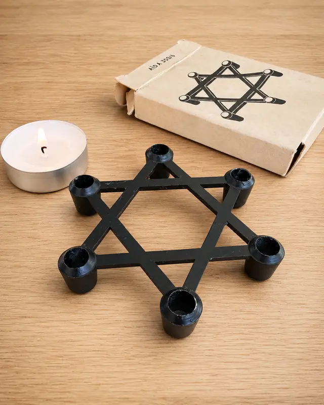 וינטג׳ ורטרו בדנמרק — מעמד נרות כוכב סקנדינבי. Candle Holder, יד שניה מקופנהגן | דייניש | Field Notes & Finds